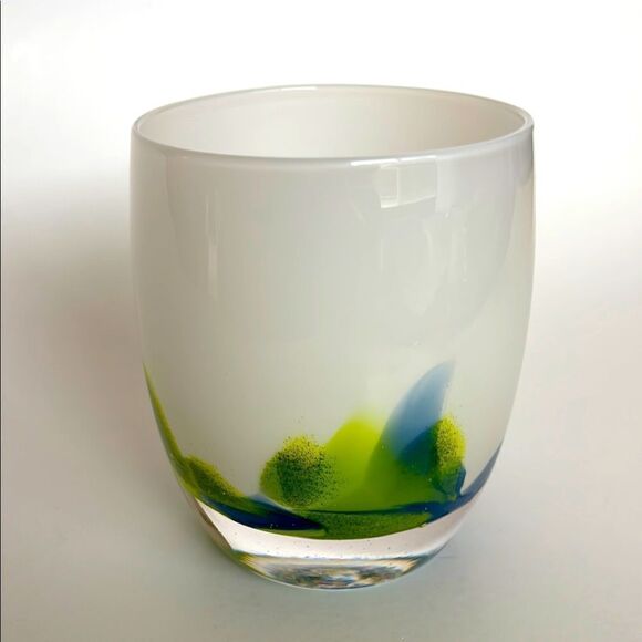Glassybaby HAWKFETTI Seattle Seahawks 2017 Votive Candleholder With Sticker